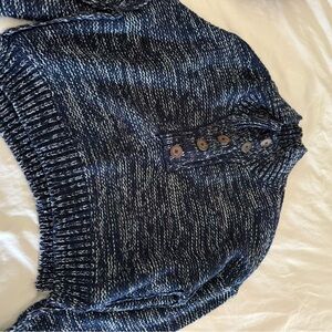 Anthropologie Charcoal Cowl Neck Sweater with Chunky Knit